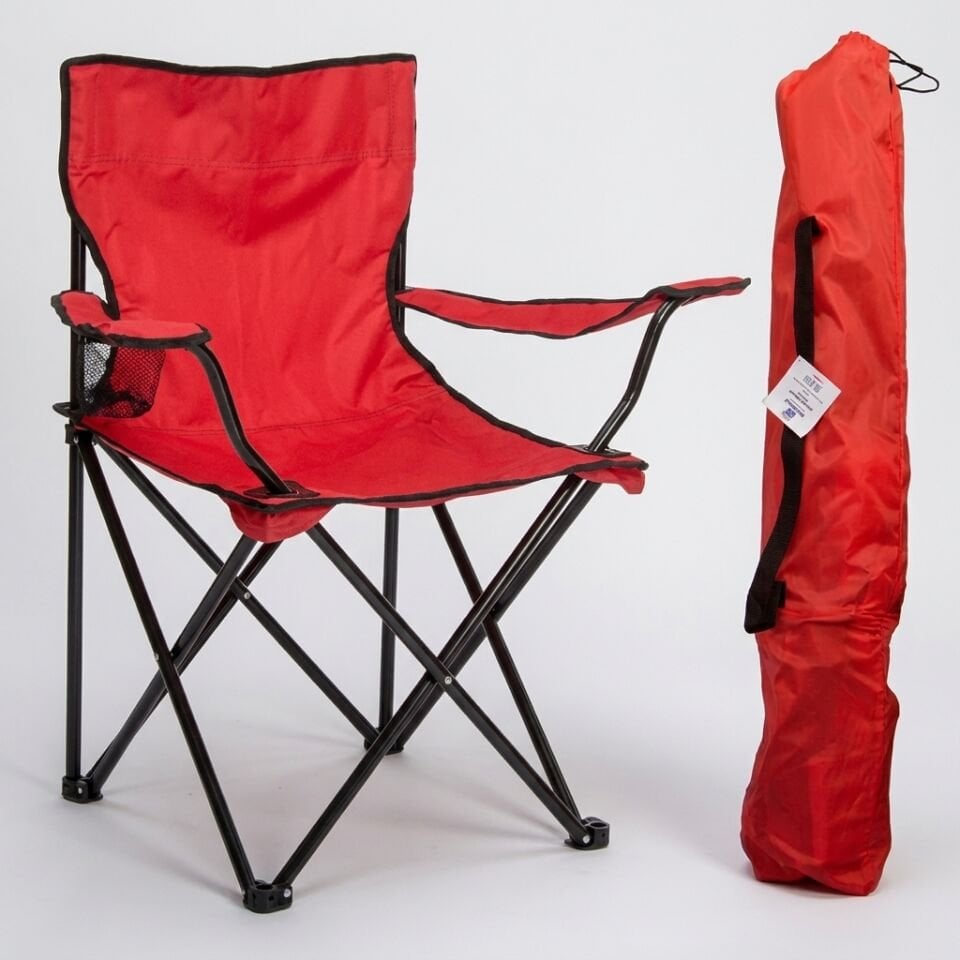 DFT Kollu Katlanır Kamp Sandalyesi Rejisör Kırmızı