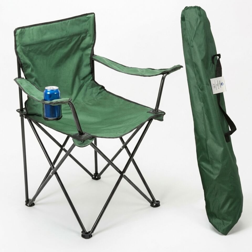 DFT Rejisör Kamp Sandalyesi - Kollu Katlanır Yeşil