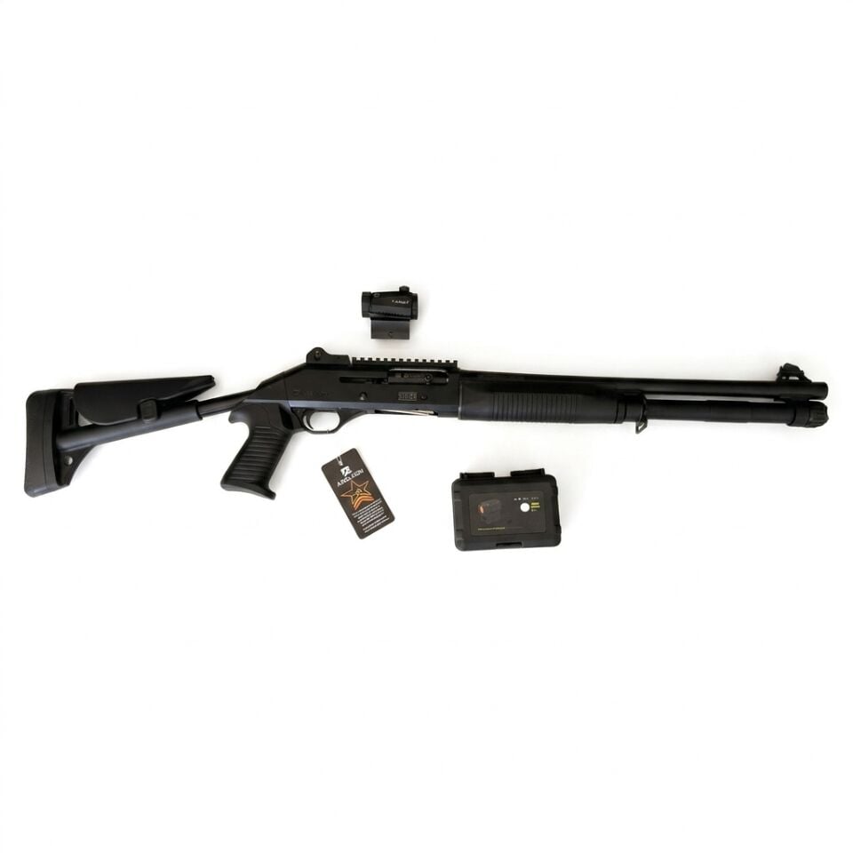 Aselkon Stato-4 GT Combo Set - yandan görünüm, üstünde ayrı duran R5 red dot ve R5 kutusu