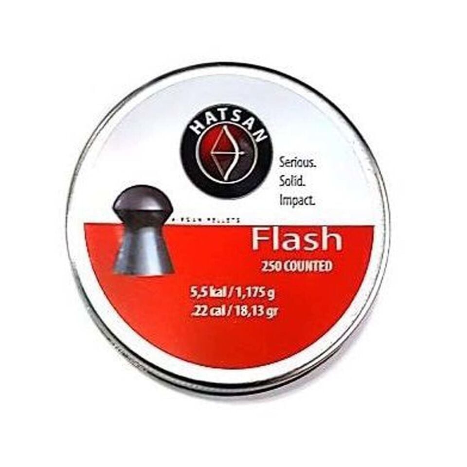 Hatsan Flash 5,5 mm Havalı Saçma - kutu kapağı; 250 adet, 5,5 mm, 1,175 g / 18,13 grain baskısı