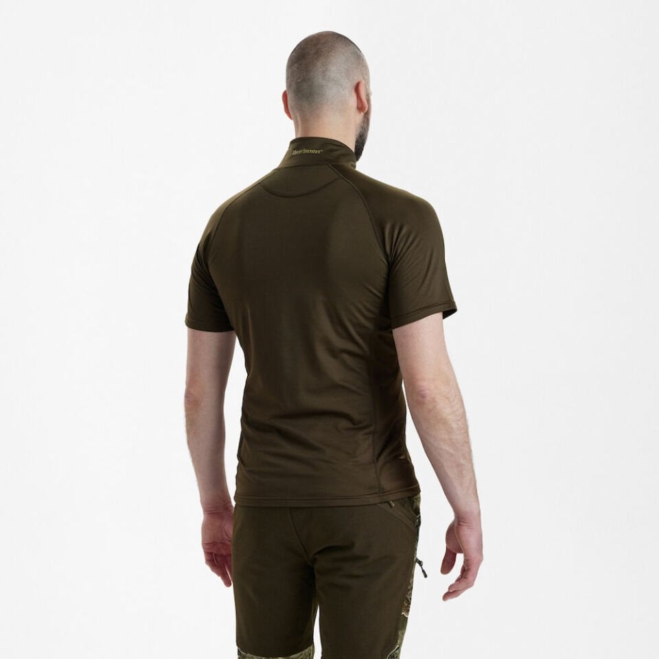 DEERHUNTER Yaka Fermuarlı K.Kollu Yeşil Tişört 2XL