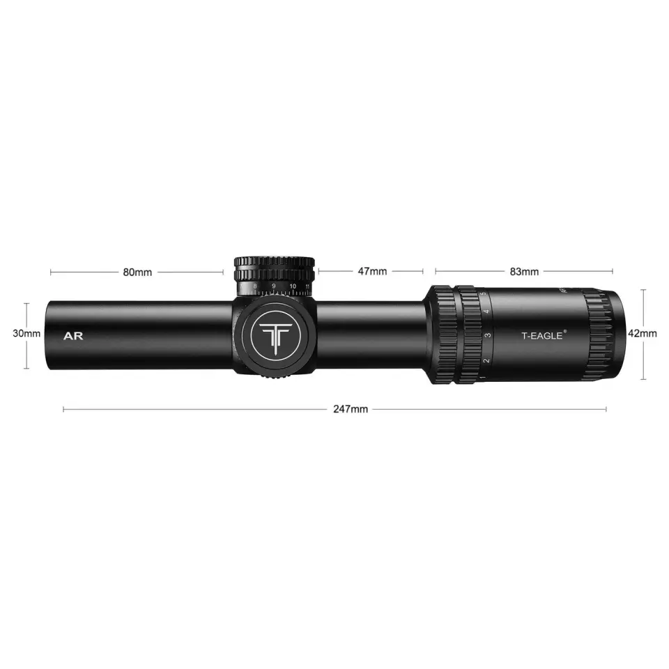 T-Eagle AR 1-6x24 IR Işıklı LPVO Taktik Tüfek Dürbünü