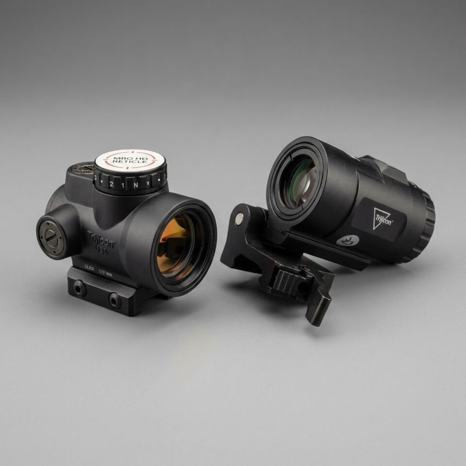 MRO HD Red Dot ve 3x Büyüteç (Magnifier) Taktik Combo Set