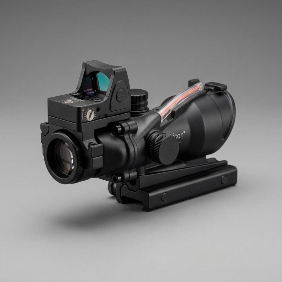 ACOG 4x32 Taktik Dürbün ve RMR Red Dot Combo (Red Fiber Optik)