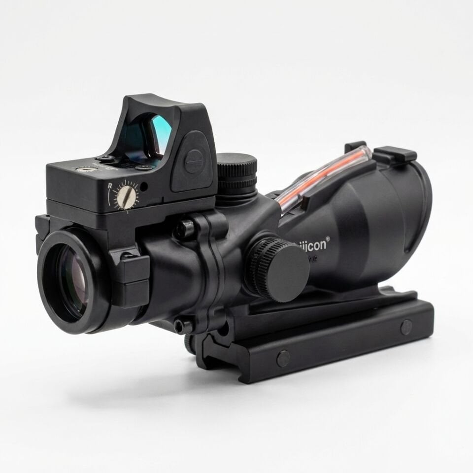 ACOG 4x32 Taktik Dürbün ve RMR Red Dot Combo (Red Fiber Optik)