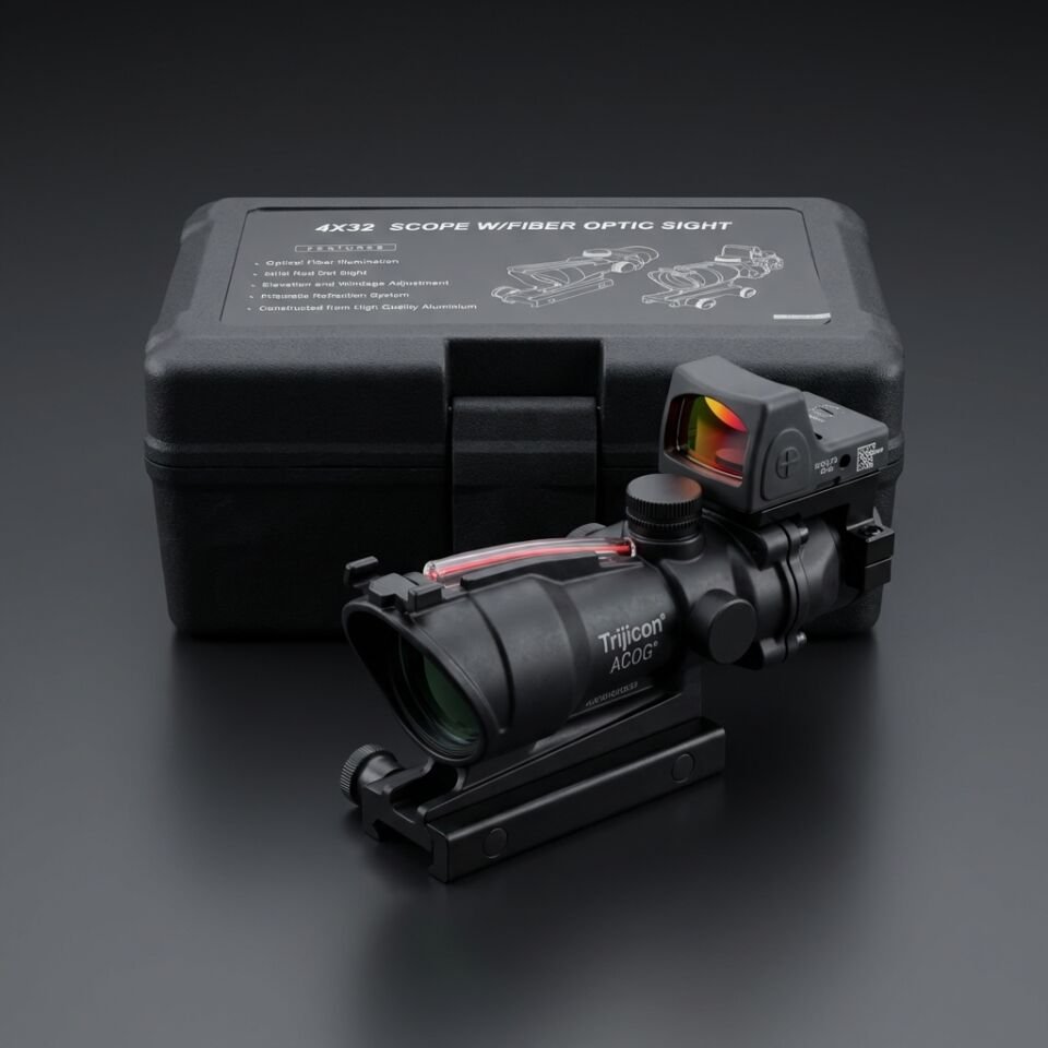 ACOG 4x32 Taktik Dürbün ve RMR Red Dot Combo (Red Fiber Optik)