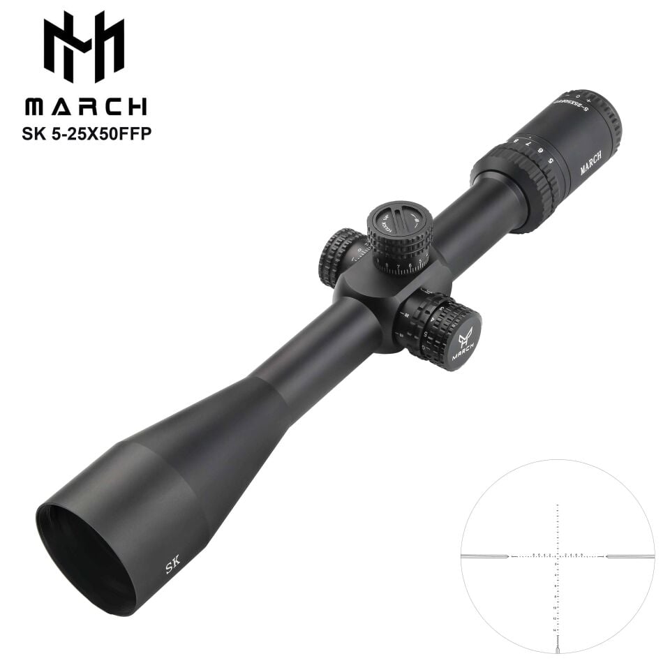 T-Eagle March SK 5-25x50 FFP IR Uzun Menzil Dürbün | Prizma Av