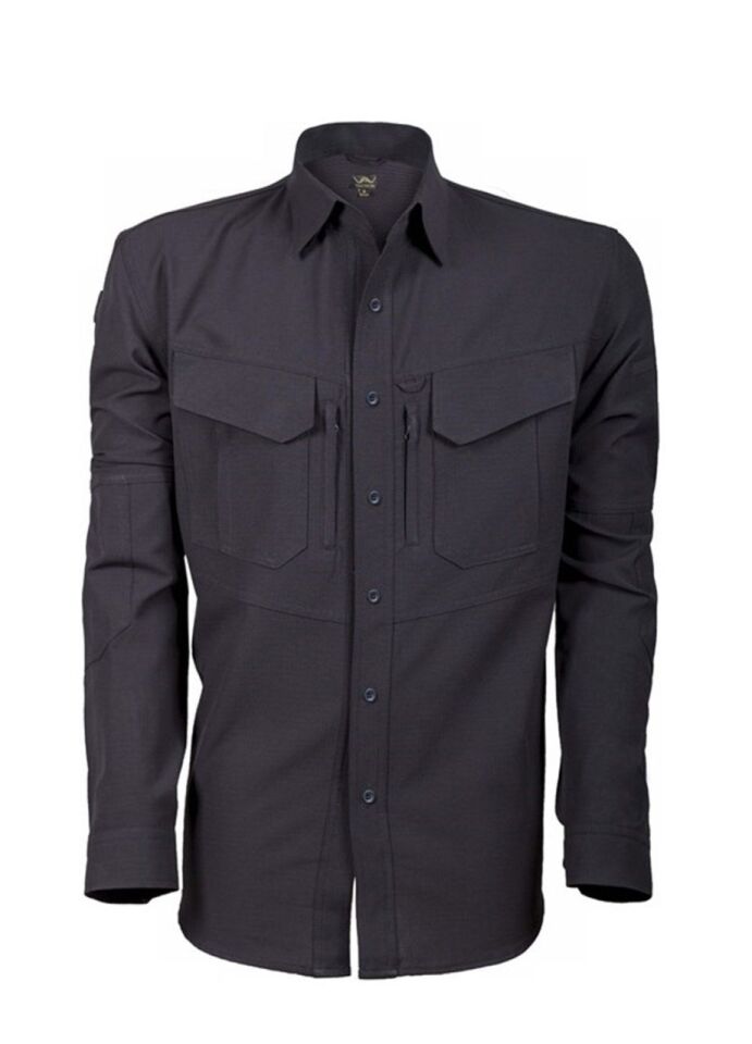 VAV Uzun Kol Gömlek Tactek-01 Siyah - XXL