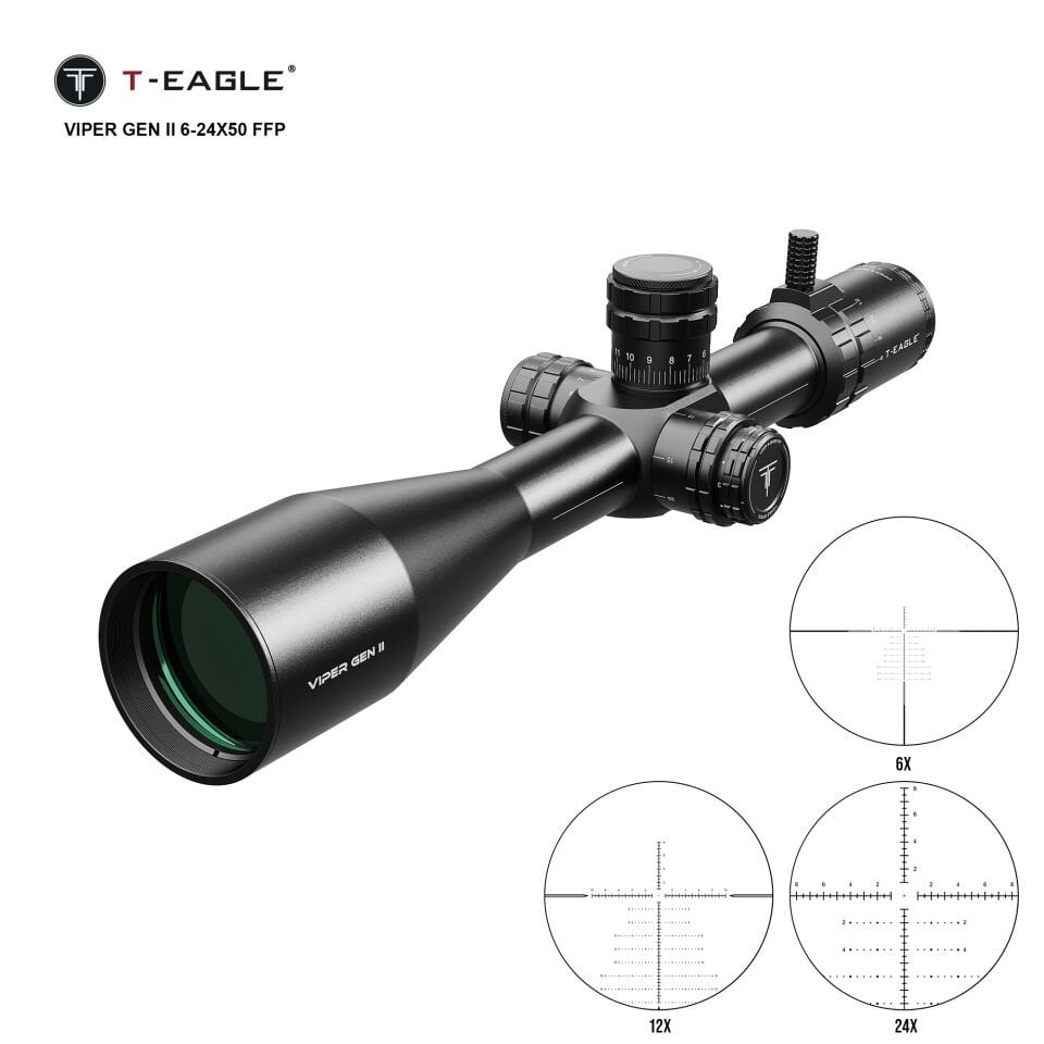 T-Eagle VIPER GENII 6-24x50 FFP Hassas Atış Taktik Dürbün