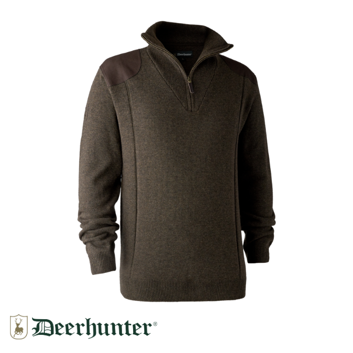 DEERHUNTER Sheffield Fermuarlı Yeşil Kazak M