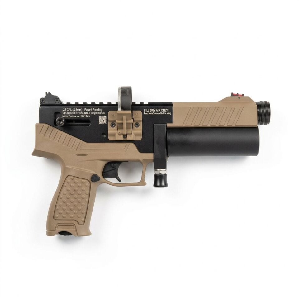Hatsan Velox FDE Çöl Rengi PCP Havalı Tabanca - Yarı Otomatik 5.5