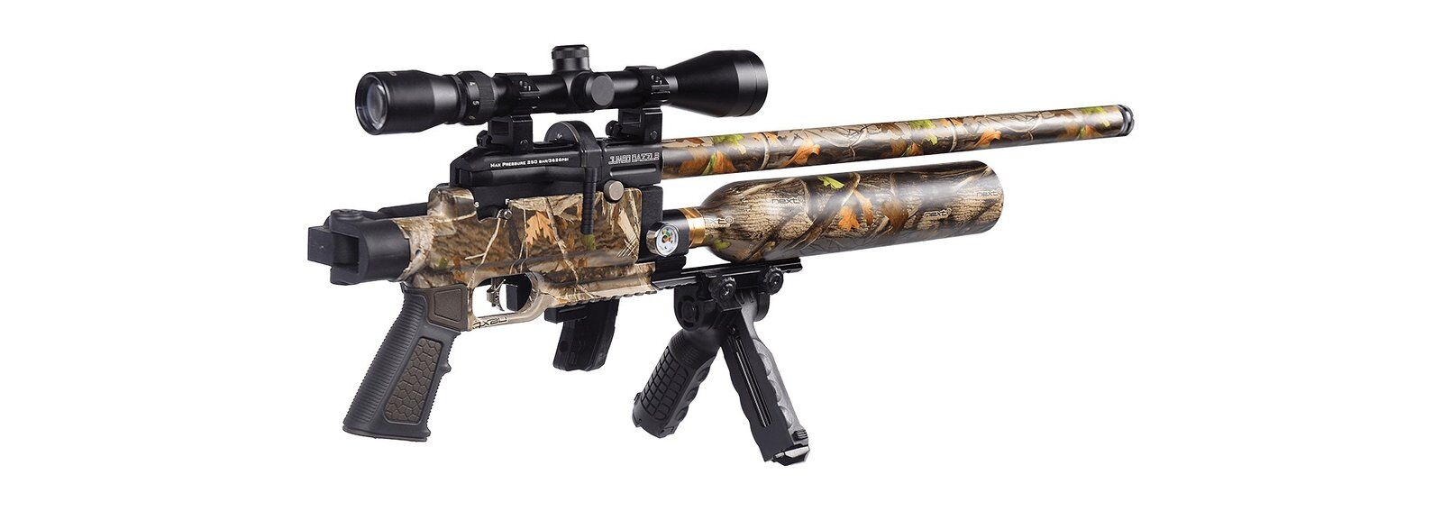 Kral PCP Puncher Jumbo Dazzle Kamuflaj Dürbün+Scuba Havalı Tüfek