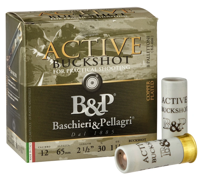 B&P ACTIVE BUCKSHOT COPPER 8 PELLETS  12 CAL.