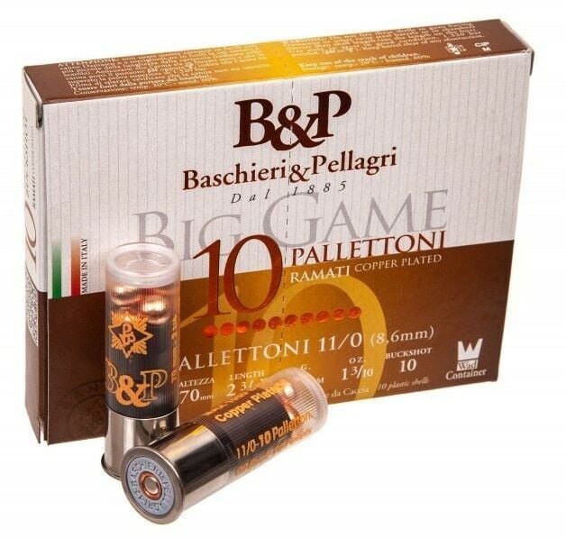 B&P BIG GAME COPPER BUCKSHOT 11/0 10 PELLETS  12 CAL.