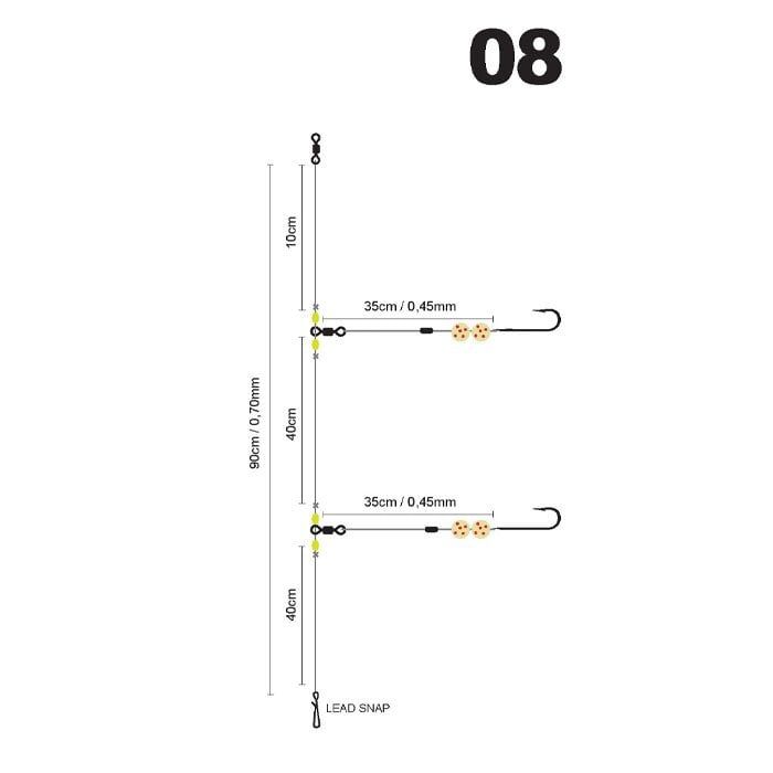 T.PolyballFluroghost İki İğneli Deniz Takımı #1/0