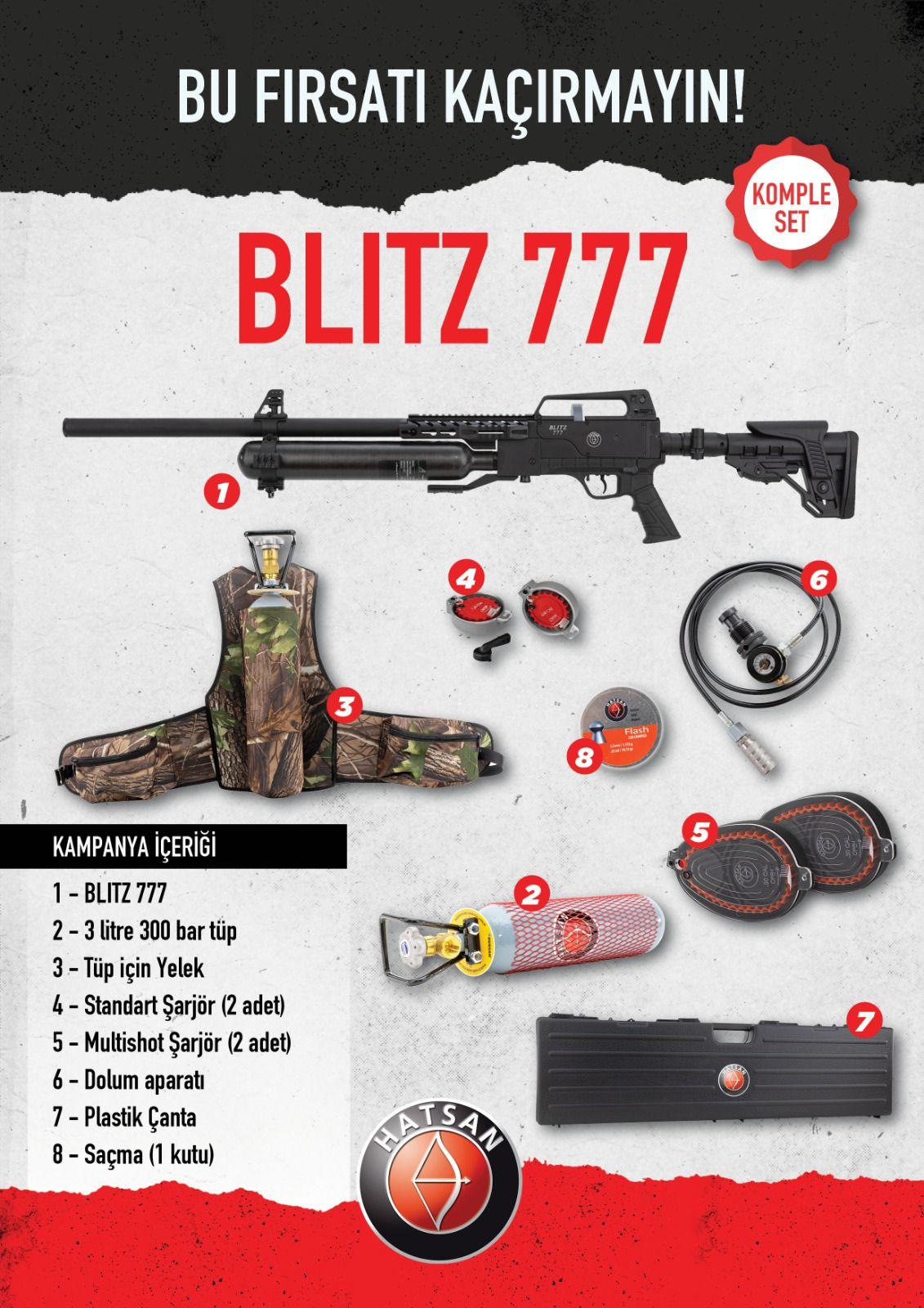 Hatsan Blitz 777 Tam Otomatik PCP Tüfek Full Set