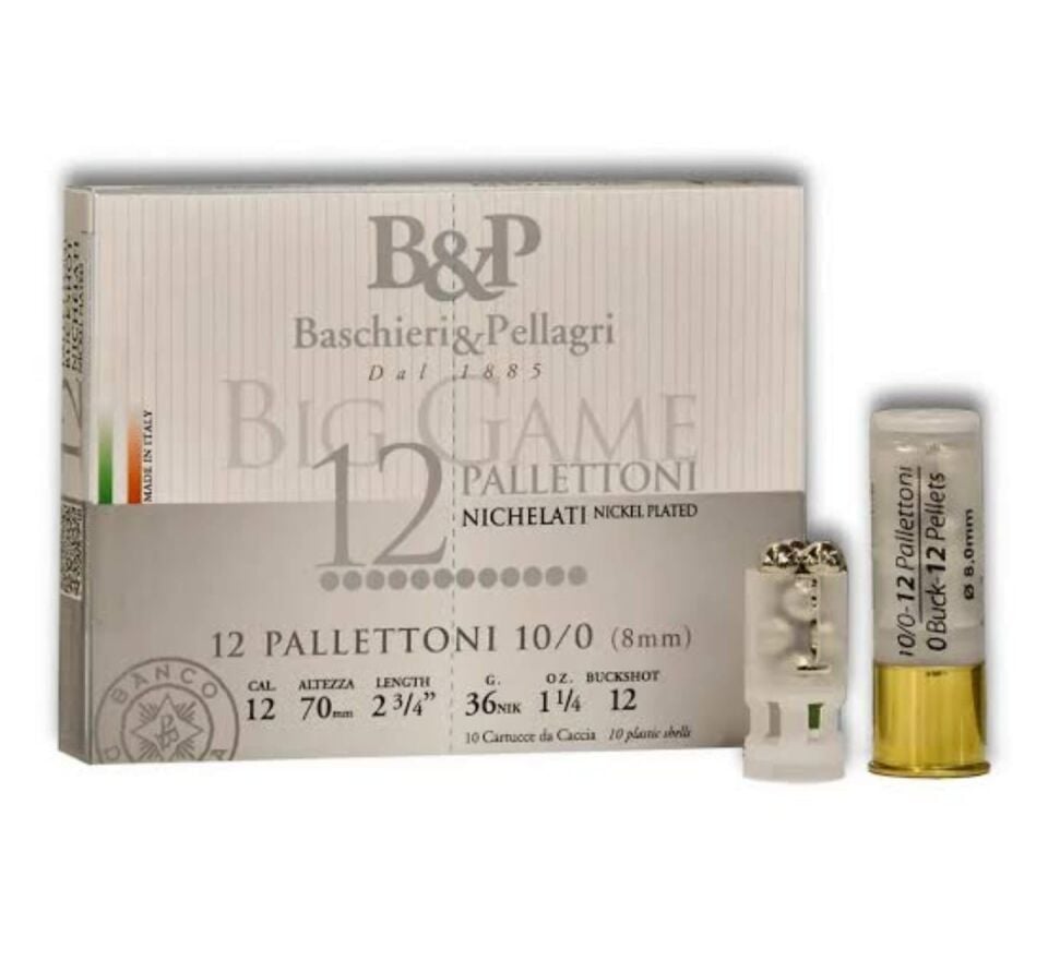 B&P Pallettoni 10/0 12 Pellets Nikel 12 Cal.