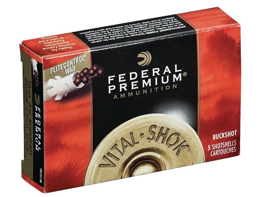 FEDERAL VITAL-SHOK WITH FLITECONTROL 12 PELLETS BUCKSHOT  12 CAL.