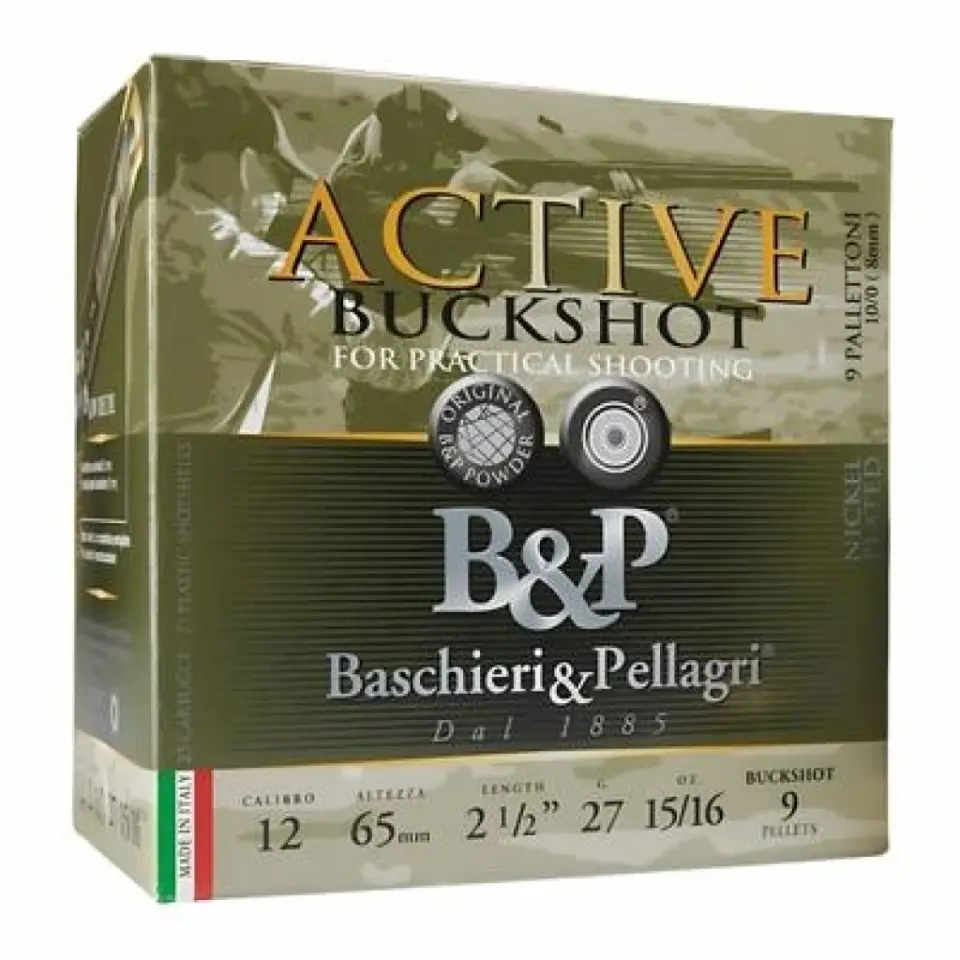 B&P ACTIVE BUCKSHOT NICKEL 11/0 9 PELLETS  12 CAL.