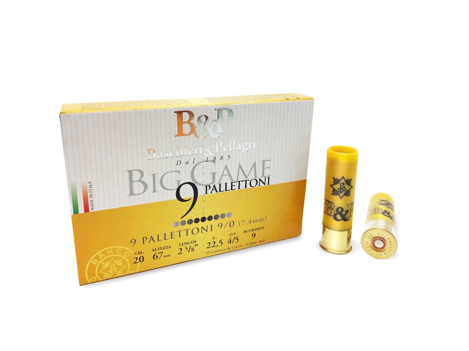 B&P BIG GAME PALLETTONI 9/0 9 PELLETS  20 CAL.