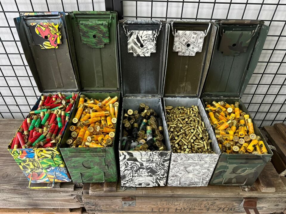 Sulu Kaplama Desenli Özel Yapım Metal Mühimmat Sandığı (MKE)