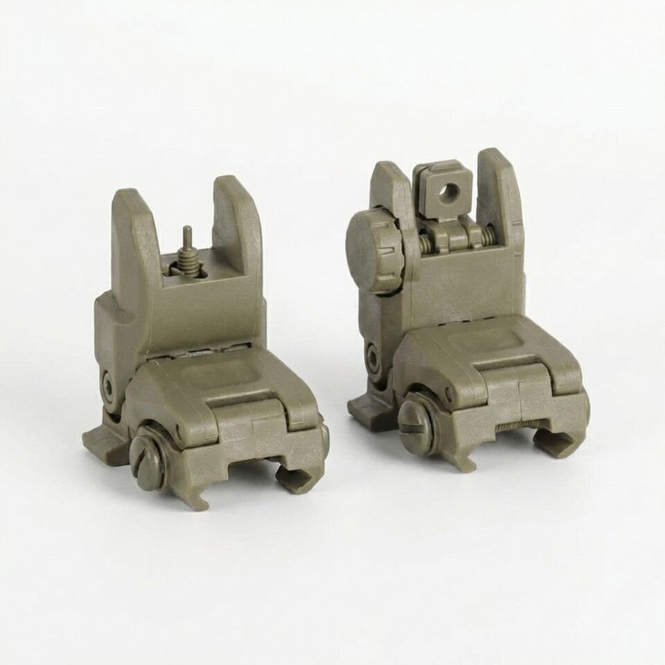 BEY504 Picatinny Uyumlu Katlanır Gez ve Arpacık Seti (Yeşil)