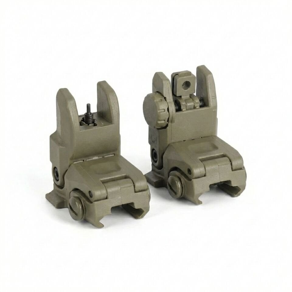 BEY504 Picatinny Uyumlu Katlanır Gez ve Arpacık Seti (Yeşil)