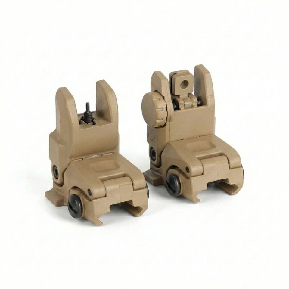 BEY504 Picatinny Uyumlu Katlanır Gez ve Arpacık Seti (Tan - Çöl Rengi)