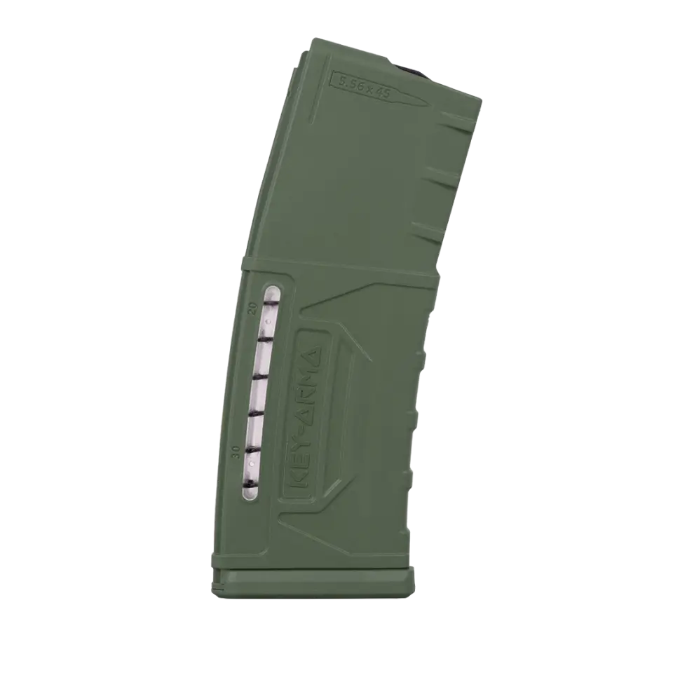 KEY-804 AR-15 Şeffaf Pencereli Taktik Şarjör (5.56x45mm / 30 Fişek)