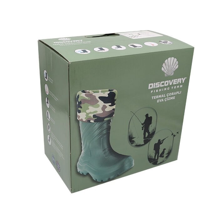 DFT Yeşil EVA Termal Çoraplı Konçlu Çizme No: 45