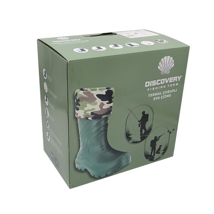 DFT Yeşil EVA Termal Çoraplı Konçlu Çizme No: 42