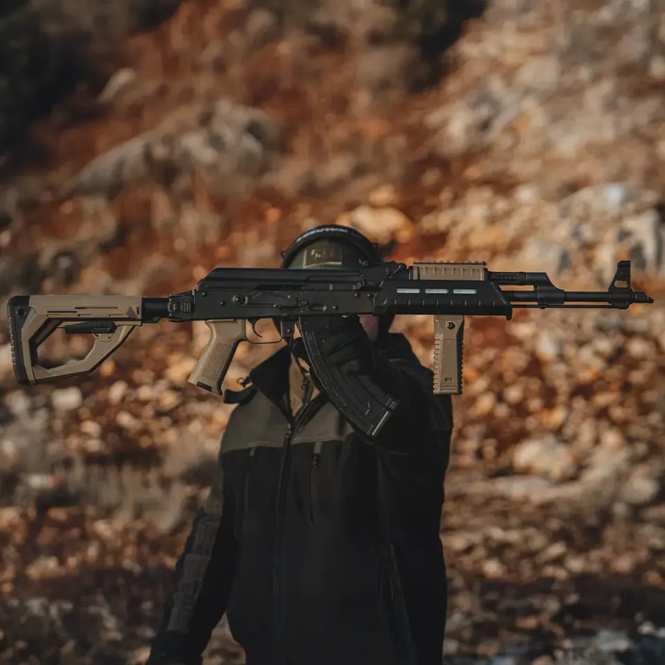 KEY-203 Hibrit M-LOK/Picatinny AK47/AK74 Polimer El Kundağı