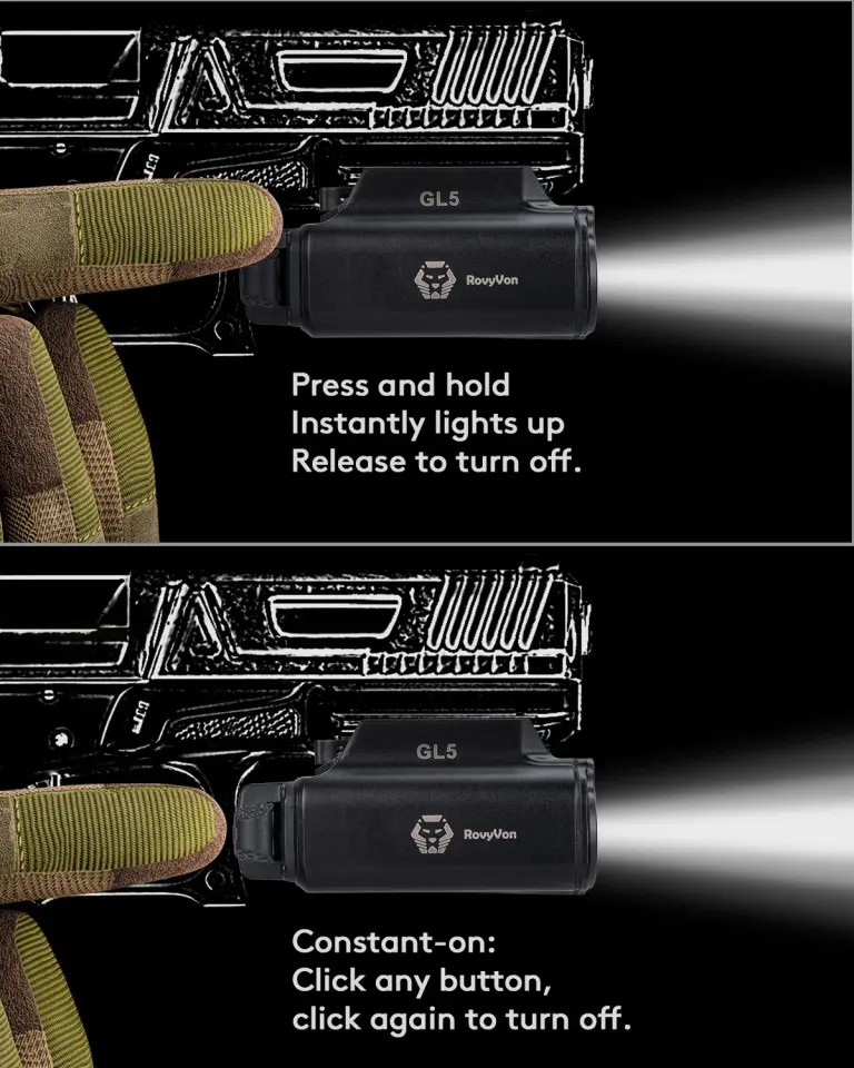RovyVon GL5 1000 Lümen USB-C Şarjlı Taktik Fener ve Lazer