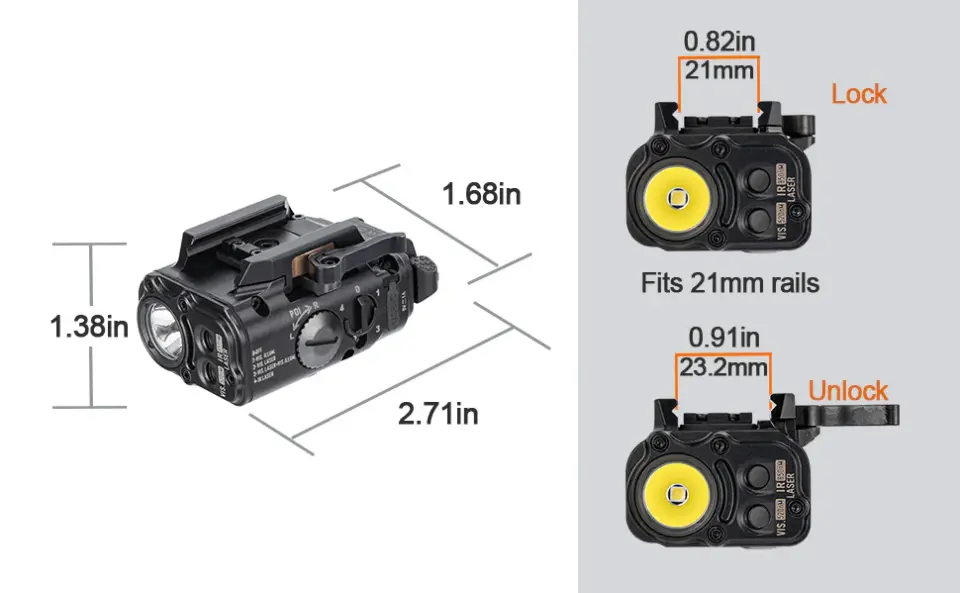 RovyVon GL5 1000 Lümen USB-C Şarjlı Taktik Fener ve Lazer