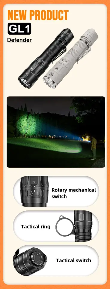 RovyVon GL1 Defender 3200 Lümen Taktik El Feneri (Mermer Seri)