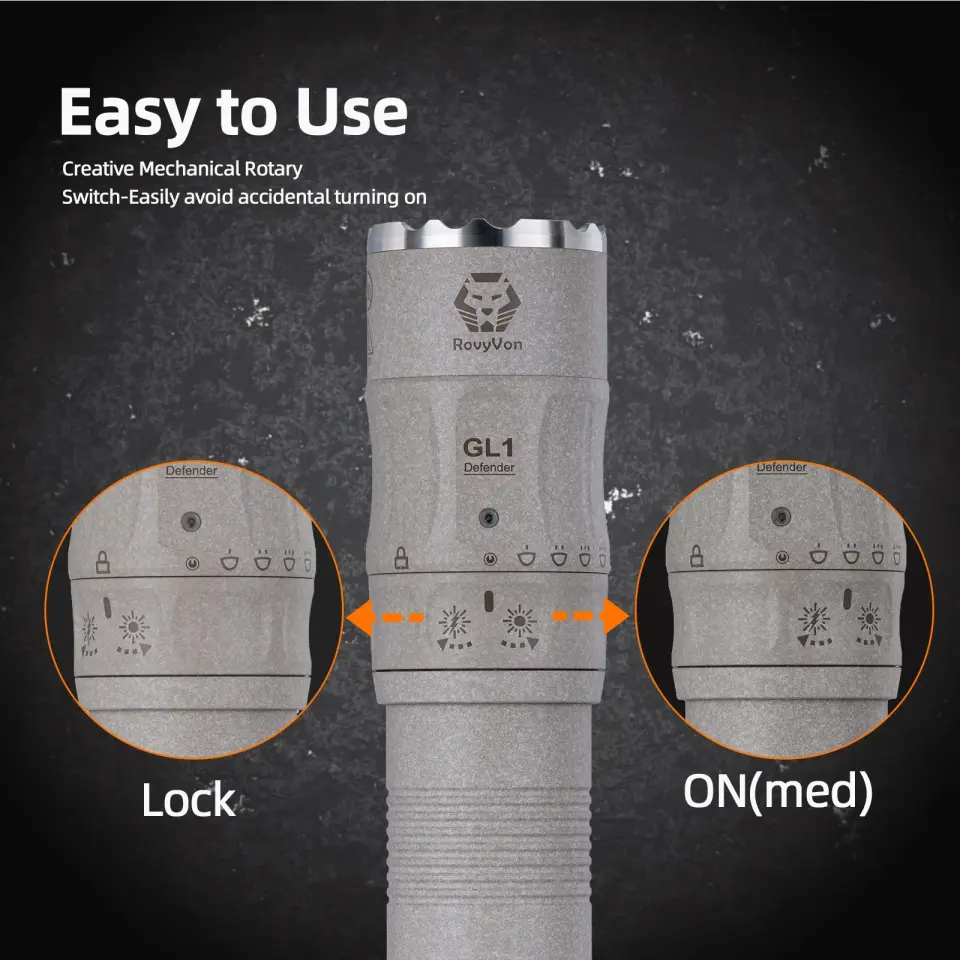 RovyVon GL1 Defender 3200 Lümen Taktik El Feneri (Mermer Seri)