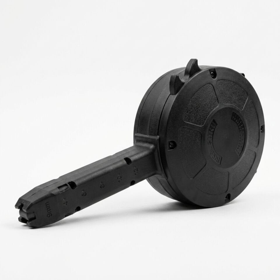 Glock Uyumlu 9mm 50+1 Kapasiteli Tamburalı (Davul) Şarjör