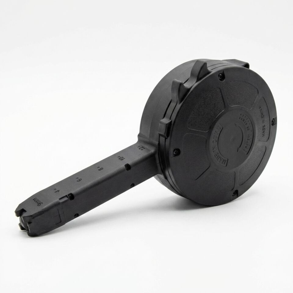 Glock Uyumlu 9mm 50+1 Kapasiteli Tamburalı (Davul) Şarjör