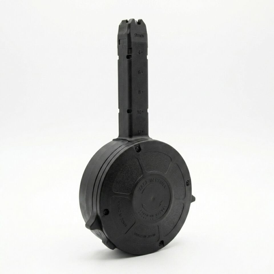 Glock Uyumlu 9mm 50+1 Kapasiteli Tamburalı (Davul) Şarjör