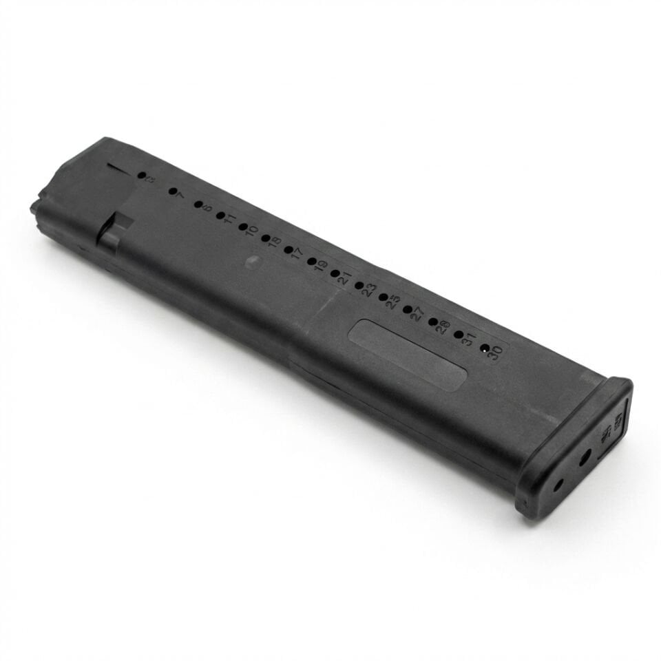 Glock 9mm Uyumlu 33 Kapasiteli (33'lü) Uzun Polimer Şarjör