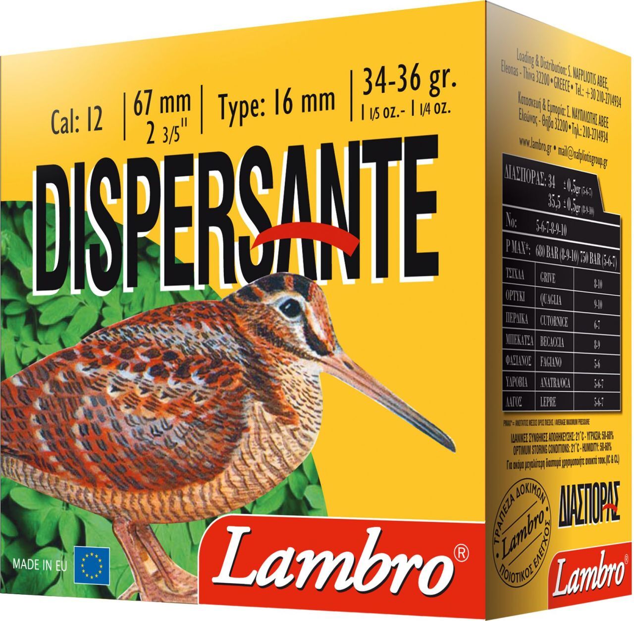 LAMBRO DISPERSANTE 34-36 GR. AV FİŞEĞİ  12 CAL.