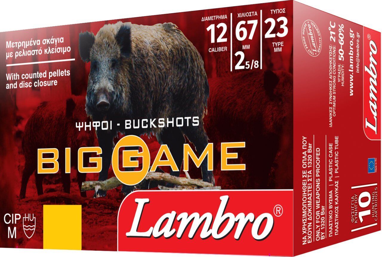 LAMBRO BIG GAME BUCKSHOT 11/0 9 PELLETS  12 CAL