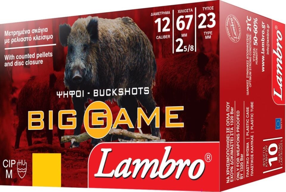 LAMBRO BIG GAME BUCKSHOT 11/0 9 PELLETS  12 CAL