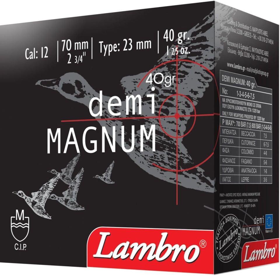 LAMBRO DEMI MAGNUM 40 GR. AV FİŞEĞİ  12 CAL.