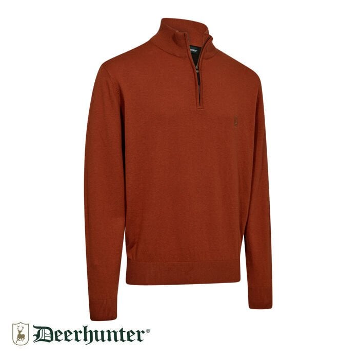 DEERHUNTER Harrington Fermuarlı Kahve Kazak L