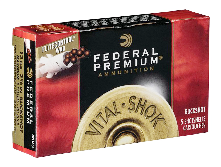 FEDERAL VITAL-SHOK WITH FLITECONTROL 9 PELLETS BUCKSHOT  12 CAL.