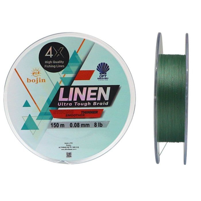 DFT Bojin 4X Linen İp Misina 0.08 mm 150 m Yeşil