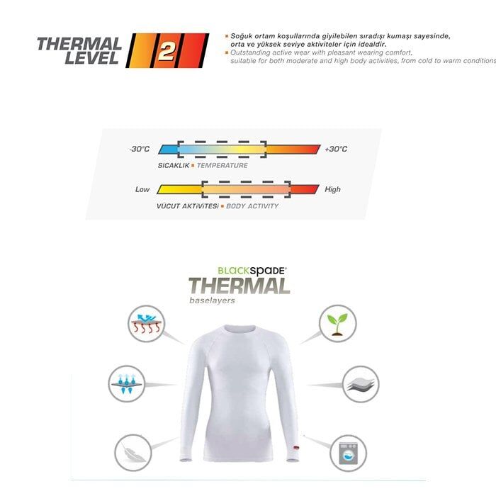 BLACKSPADE Termal Üst İçlik 2. Seviye Gri - XL