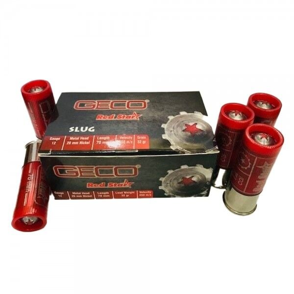 Geco Red Star Slug Tek Kurşun 12 Cal.