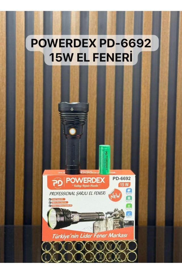 Powerdex PD-6692 Şarj Edilebilir Profesyonel El Feneri